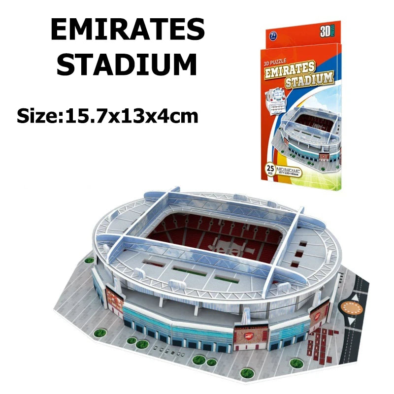 Miniature Football Field 3D DIY Model Assembly World Famous Stadiums Models Football Game Peripheral Toys Fans Toys Gifts TMZ