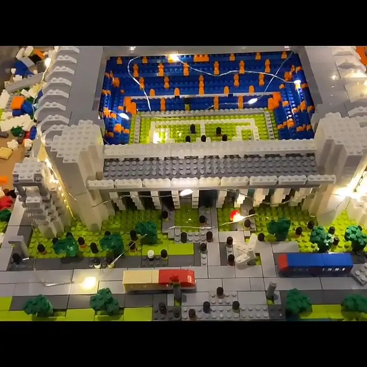 Football Stadium DIY Building Blocks Set Soccer Mini Bricks Model Architectural Building for Adults Football Field Theme Gift