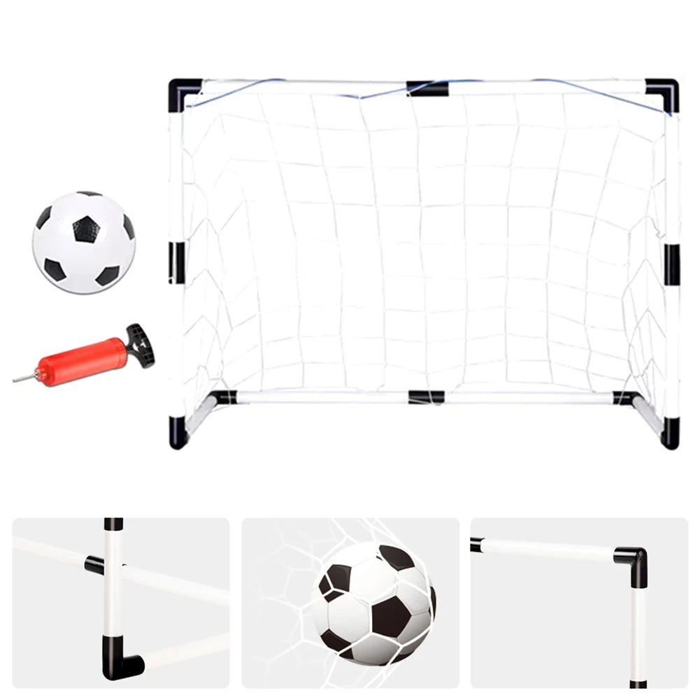 Mini Football Goal with Pump & Ball Folding Soccer Goal Weather Resistant Foldable Football Goal Post Football Sport Accessories