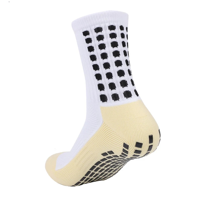 3 Pairs Knee Pads Calf Sleeves+3 Pairs Football Socks Men Women Outdoor Sports Socks Non-slip Silicone Bottom Soccer Socks