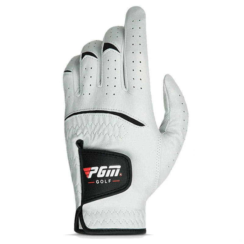 Men Golf Gloves Kid White Cape Genuine Leather Sport Hand Glove Wear Breathable Skid-proof Single Left Right Handed ST025