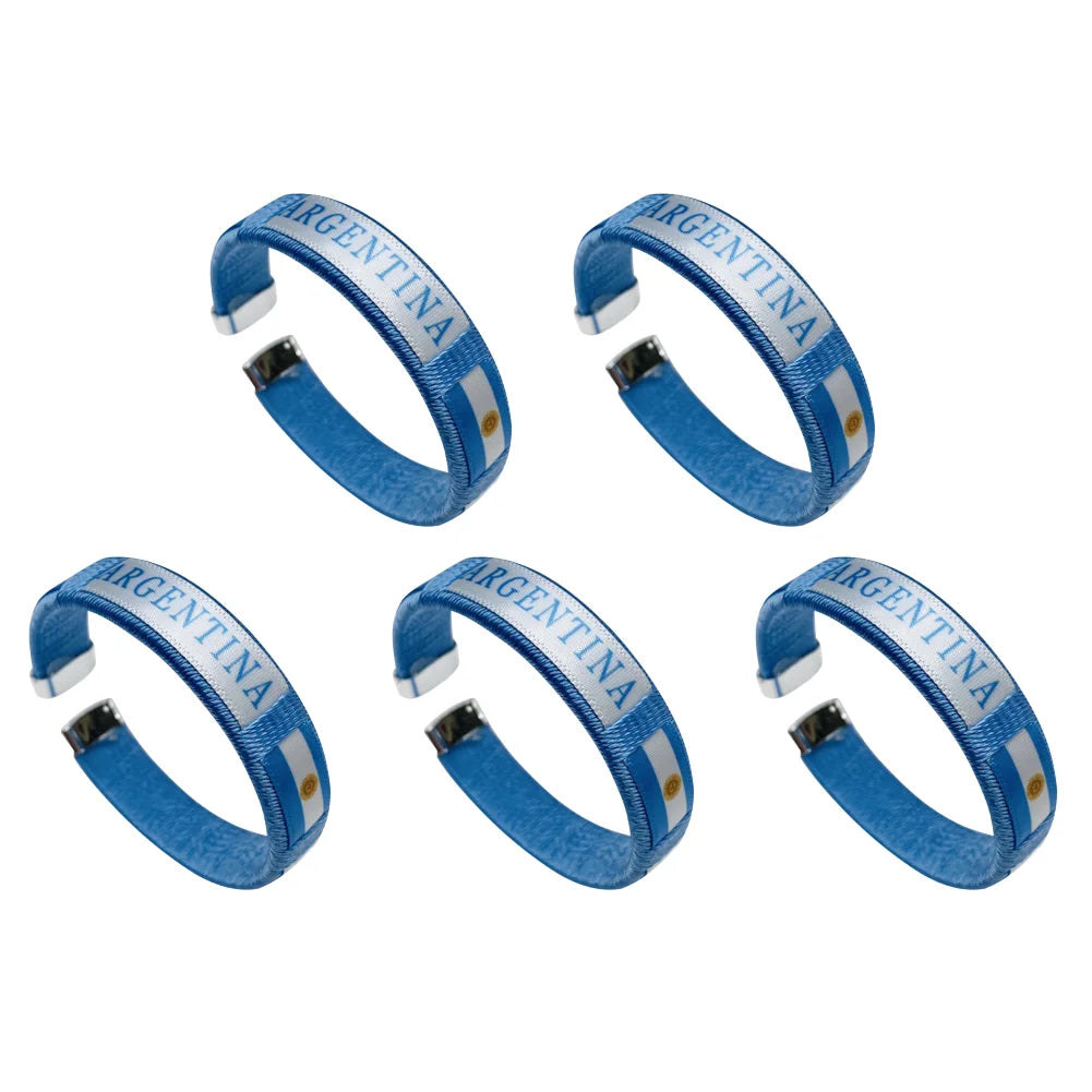 Country Flag Wristband Souvenir Diameter 65mm Sport Friendship Bracelet National Flag Style Bracelet for Football Match Cheering