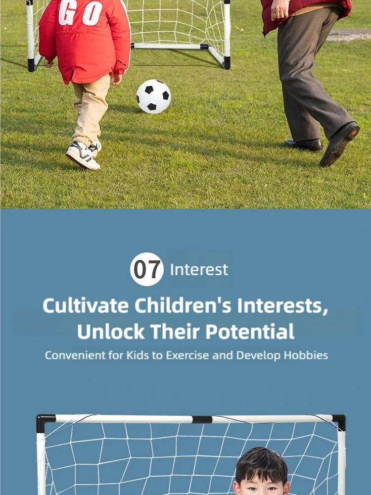 New Football Goal Sports Toy Foldable Children's Football Gate with Pump & Ball Portable Soccer Goal Outdoor Football Training