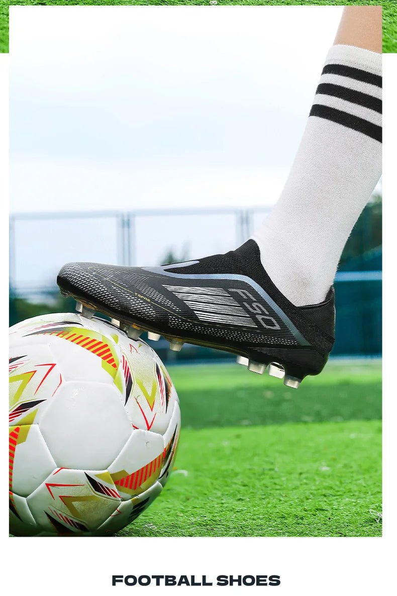 New Men Football Boots Training Soccer Shoes Match Adult Cleats Outdoor Sport Boys Breathable Non Slip Long Spikes Comfortable