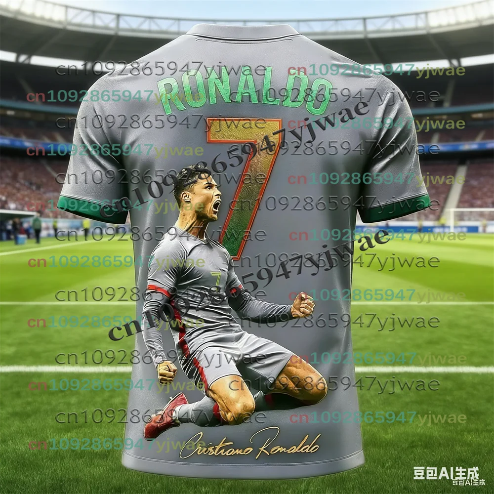 26 New Football Jersey 3D Printed NO.7 Ronaldo Boys Girls Training Women's Sports Breathable Short Sleeve Kids/Men's T-shirt Top