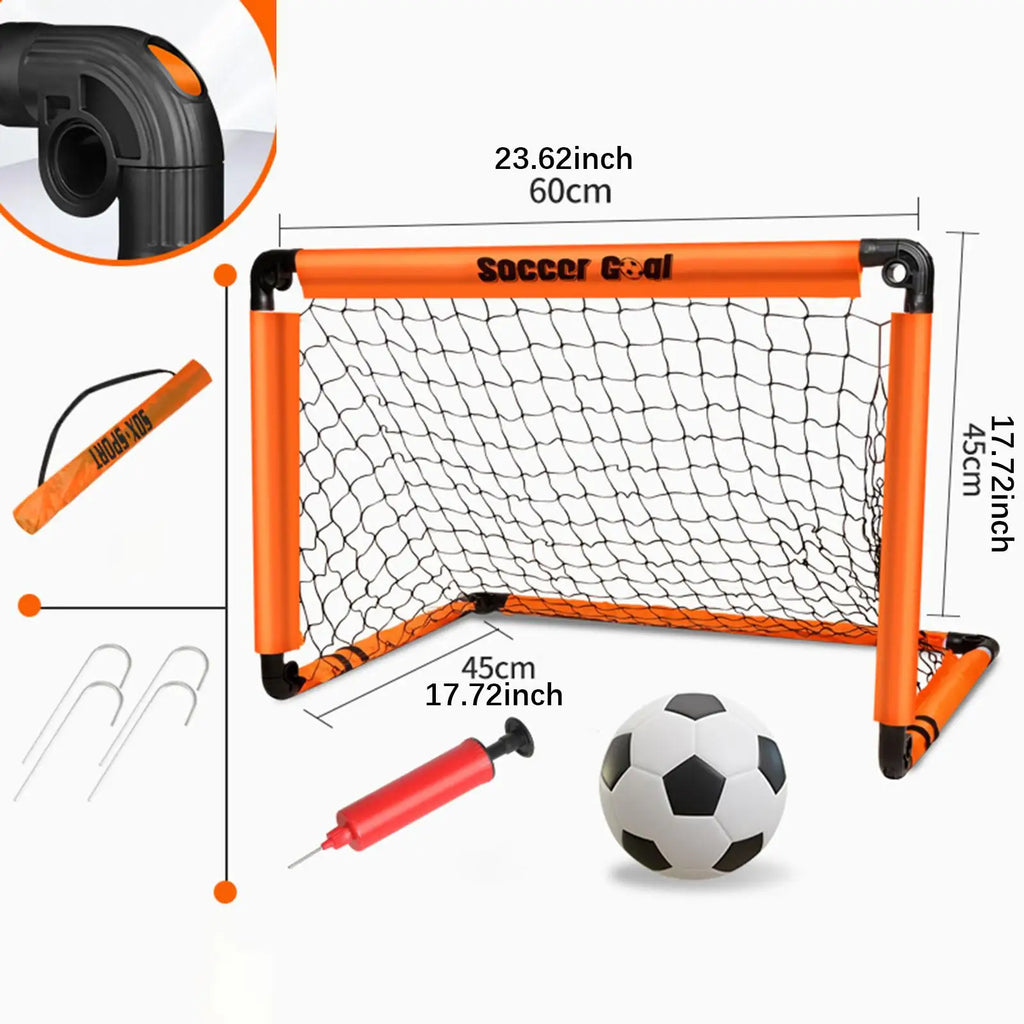 Kids Soccer Goal with Ground Nails with Ball Folded Football Goal Kids Toy Football Gate for Park Games Backyard Garden Children