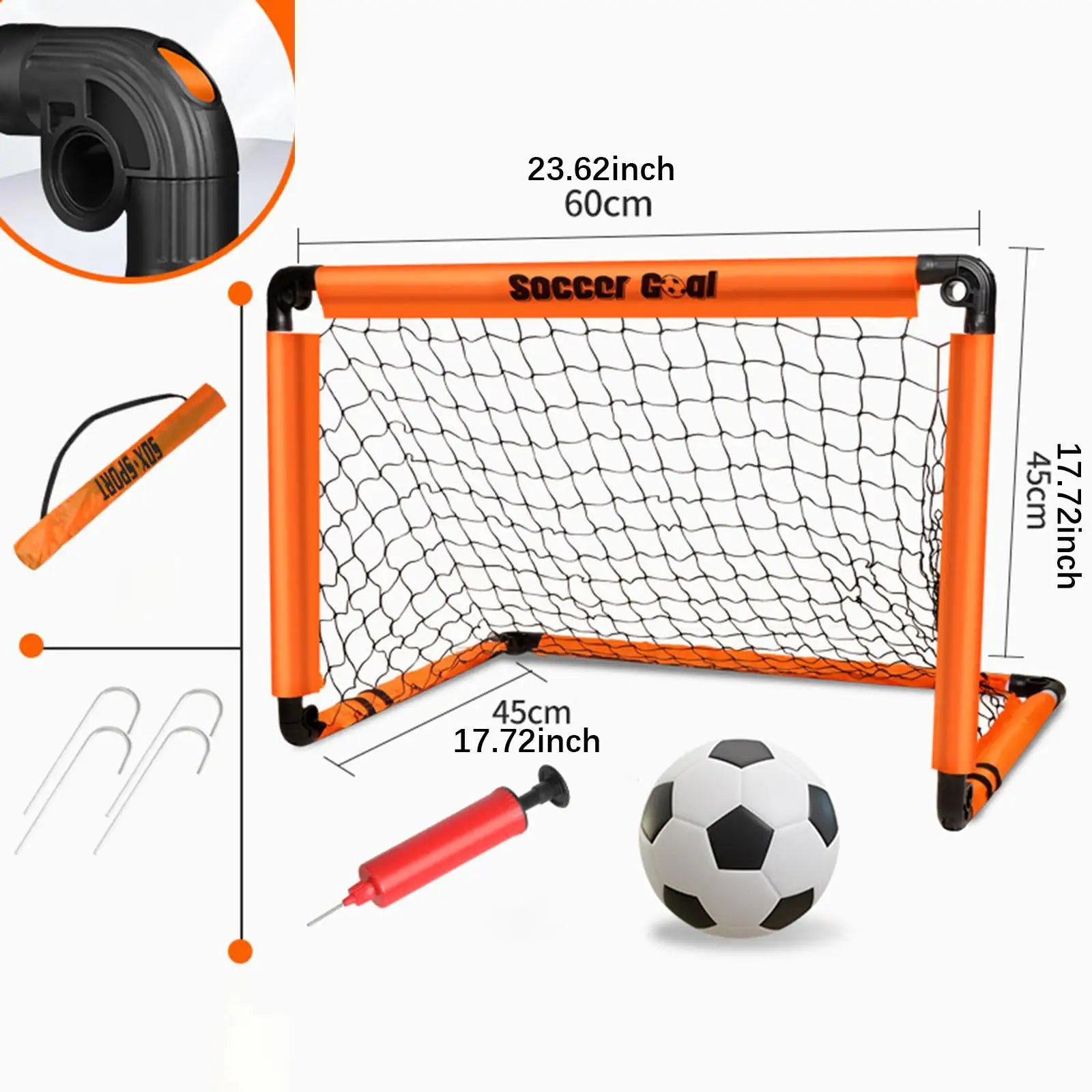 Kids Soccer Goal with Ground Nails with Ball Folded Football Goal Kids Toy Football Gate for Park Games Backyard Garden Children