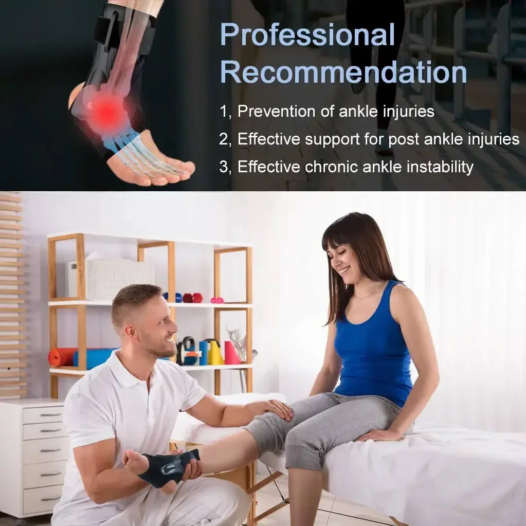 Ankle Brace for Sprained Ankle Support with Side Stabilizers for Men Women Ankle Splint Stabilizer Recovery Tendonitis