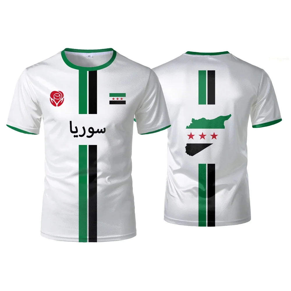 Summer Syria Football Jersey Men Women Sports T-shirts Street Soccer Uniforms Casual Syrian Flag Graphic Oversized Pullover Tops
