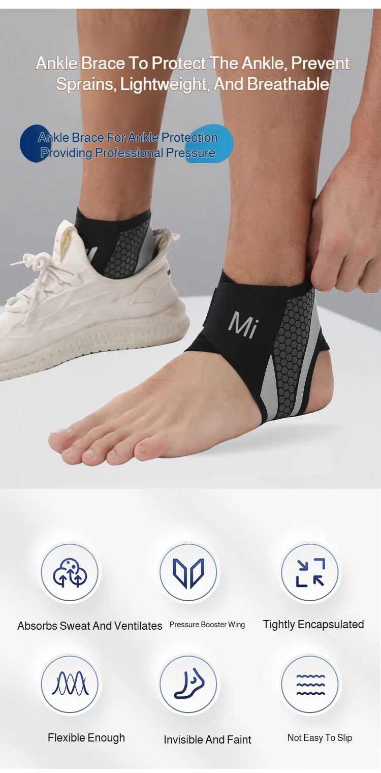 Ankle Brace for Men &amp; Women Football Running Anti-Sprain Compression Support Sports Ankle Guard Protector Warm