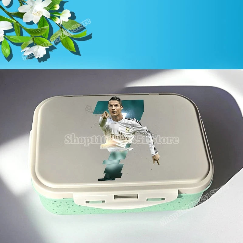 Football Stars Cristiano Ronaldo Print Lunch-box CR7 Lunch Box for Students Food-box Women Picnic Container Dinner Pail Gifts