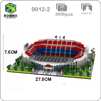 Barcelona Soccer Stadium Micro Blocks Building Sets Mini Bricks Architecture Building Block Toys for Adults Football Field Gift