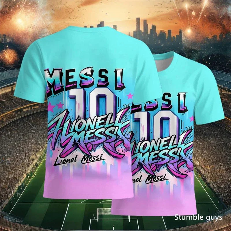 Summer Men Teen Brand Football T-Shirt Ronaldo Print Short Sleeve Jersey Tee
