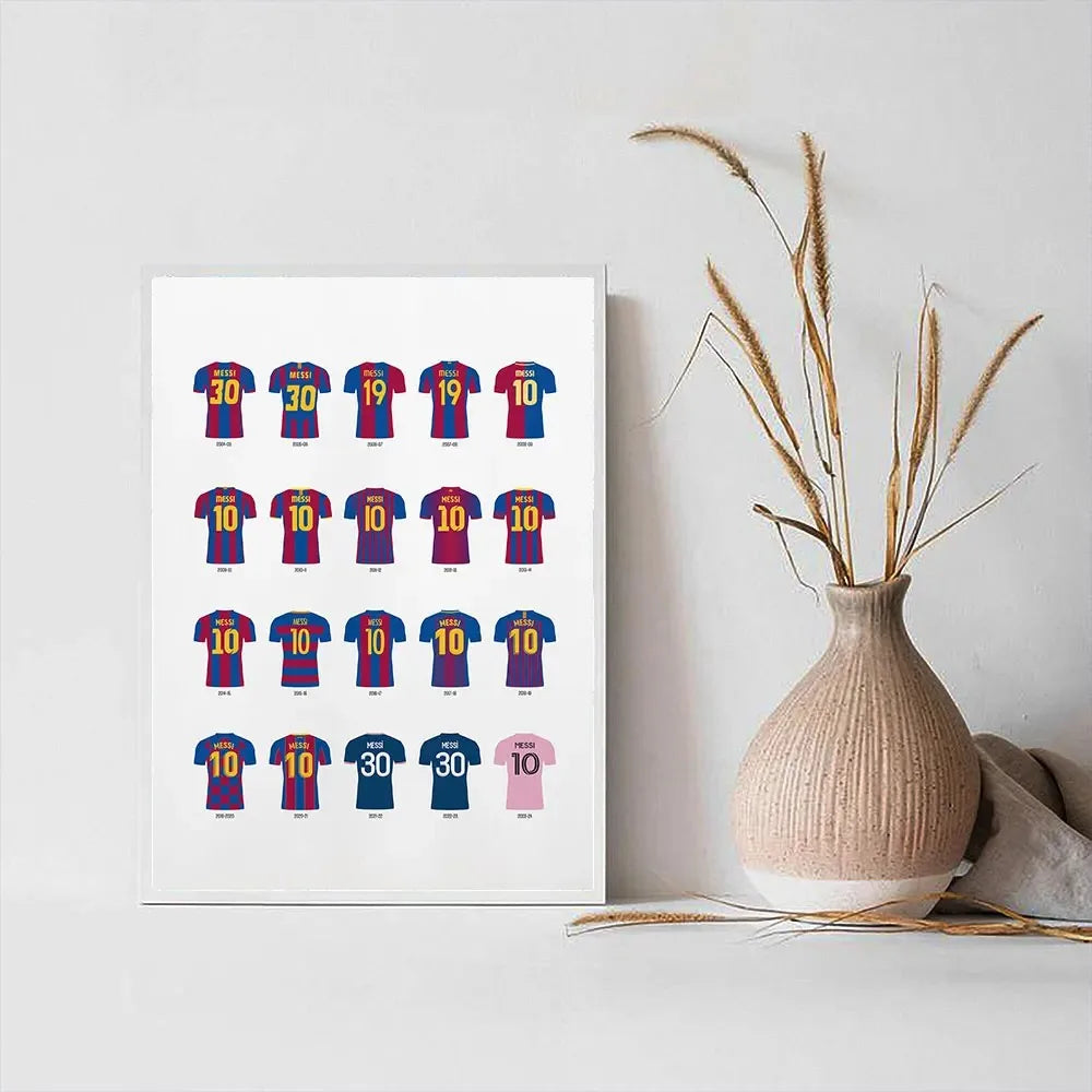 Football Star Messi Ronaldo Poster Wall Art Decoration Painting Without Frame Room Home Decor Soccer Club Fans Collection Gifts