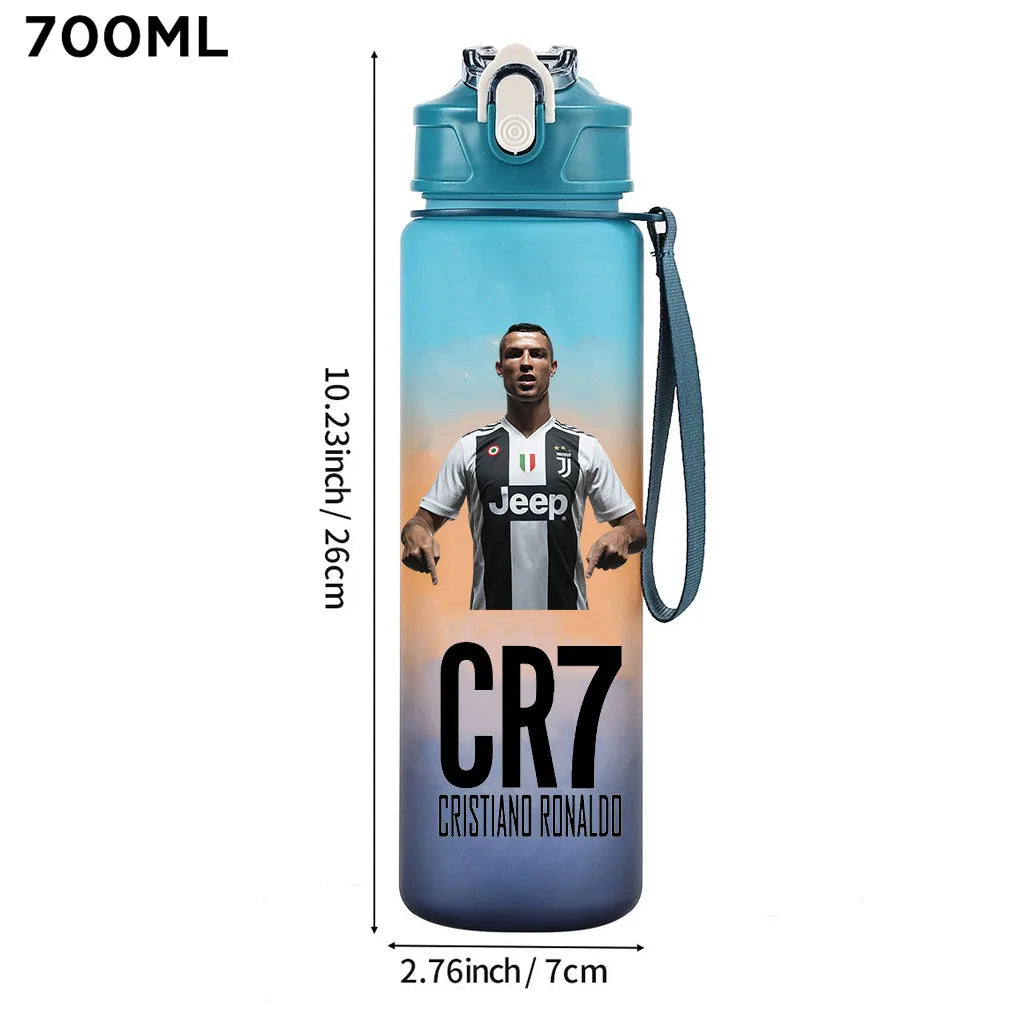 Cristiano Ronaldo Sports Water Bottle Shaker Outdoor Travel Portable Leakproof Drinkware Plastic Drink Bottle BPA Free Gym  gift