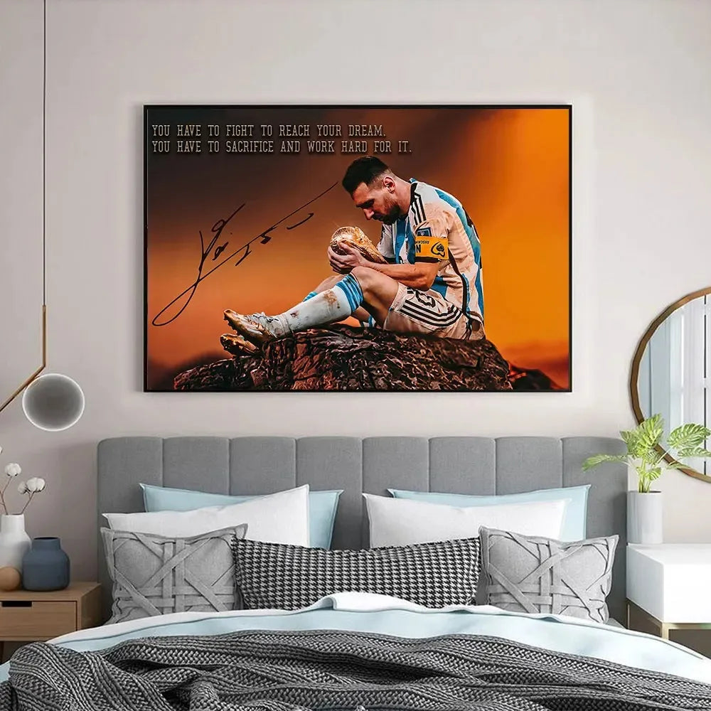 Football Star Messi Ronaldo Poster Wall Art Decoration Painting Without Frame Room Home Decor Soccer Club Fans Collection Gifts