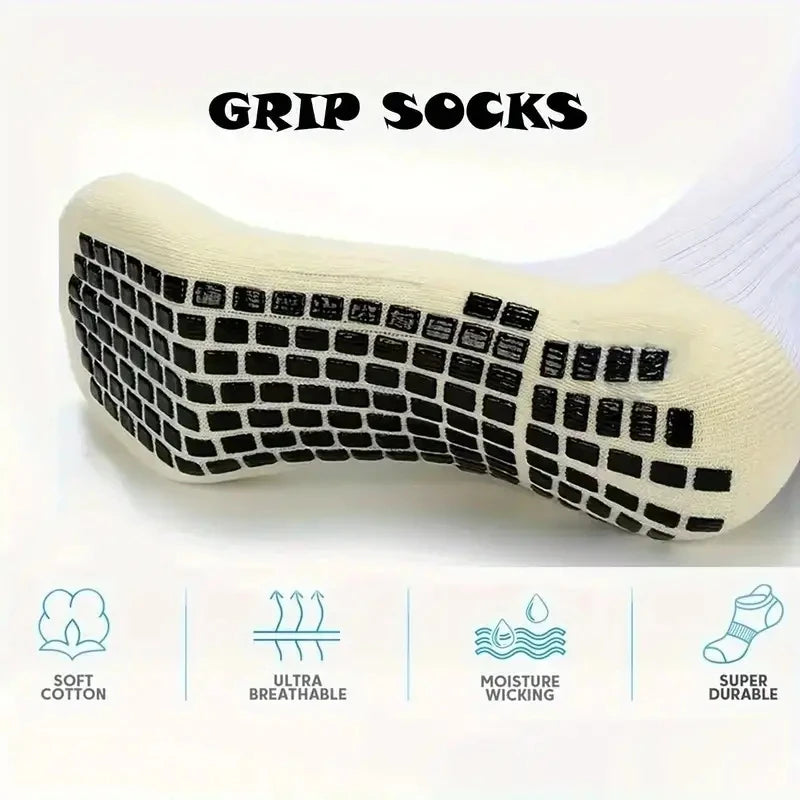 3 Pairs Knee Pads Calf Sleeves+3 Pairs Football Socks Men Women Outdoor Sports Socks Non-slip Silicone Bottom Soccer Socks