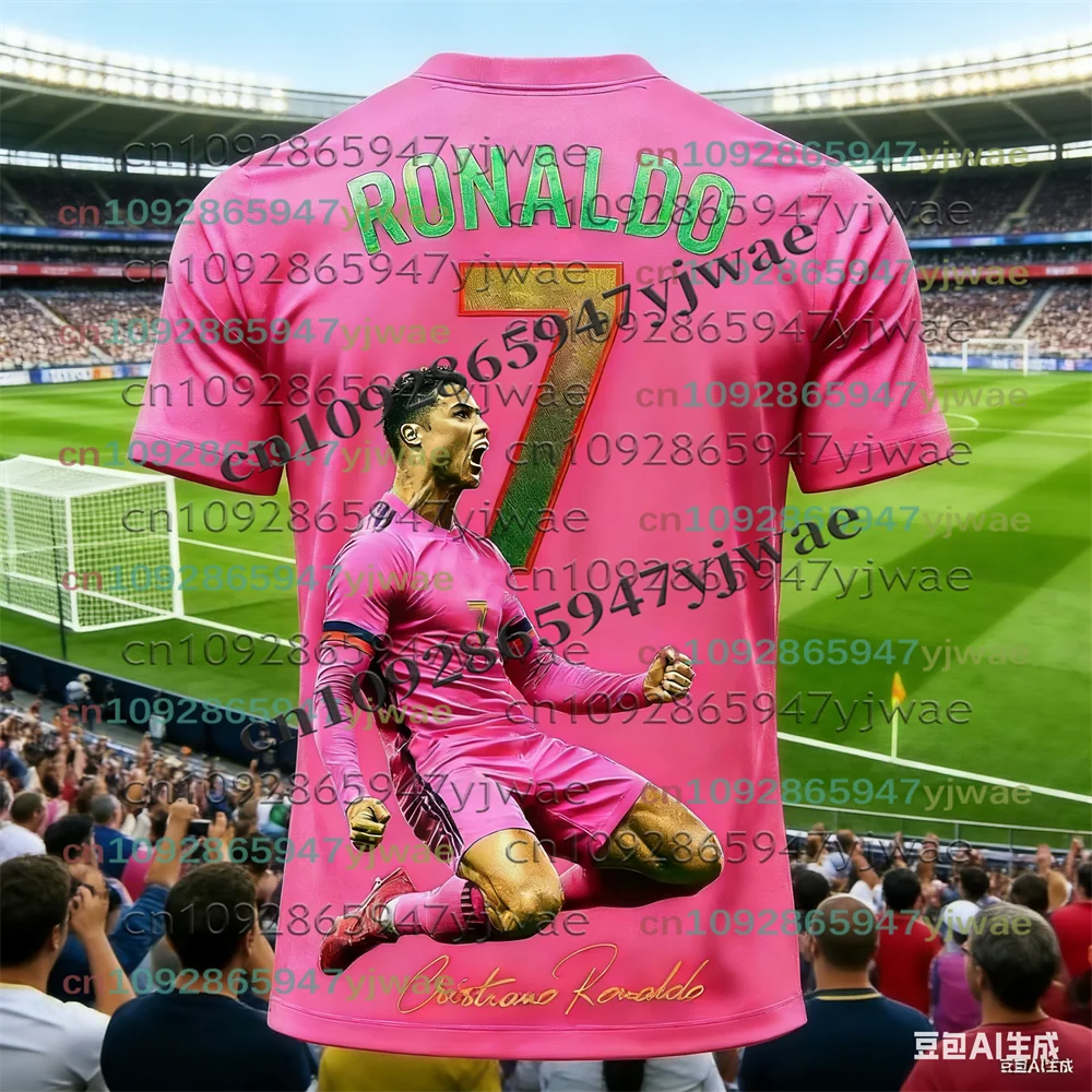 26 New Football Jersey 3D Printed NO.7 Ronaldo Boys Girls Training Women's Sports Breathable Short Sleeve Kids/Men's T-shirt Top