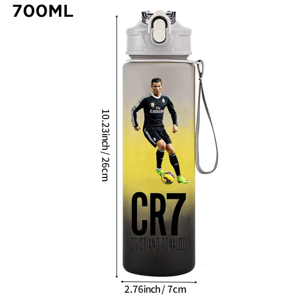 Cristiano Ronaldo Sports Water Bottle Shaker Outdoor Travel Portable Leakproof Drinkware Plastic Drink Bottle BPA Free Gym  gift