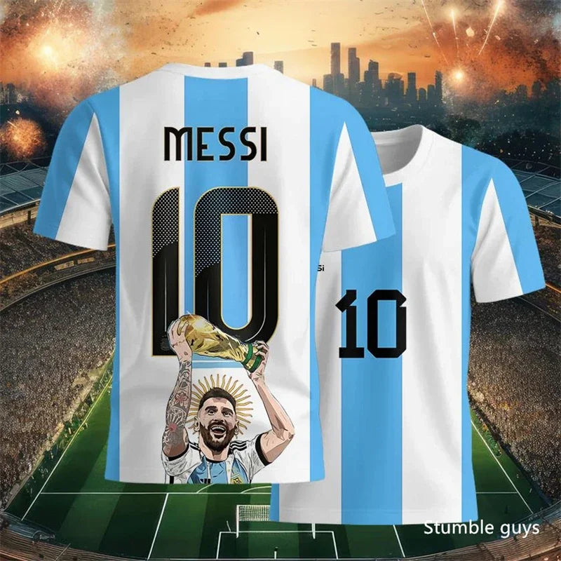 Summer Men Teen Brand Football T-Shirt Ronaldo Print Short Sleeve Jersey Tee
