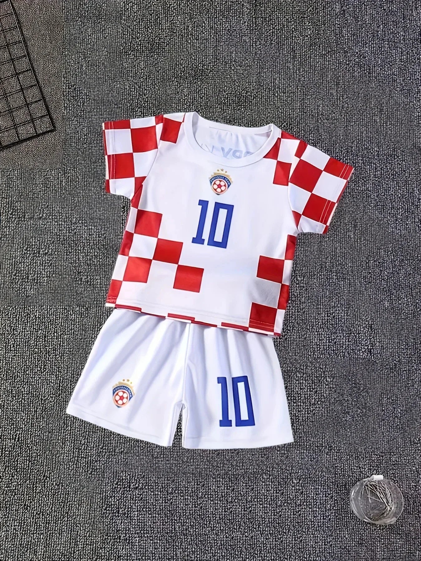 Two-Piece Summer Messi and Ronaldo Shirt 3d Printed Children's Football Training Set Boys Breathable Sweat-Absorbent Sportswear