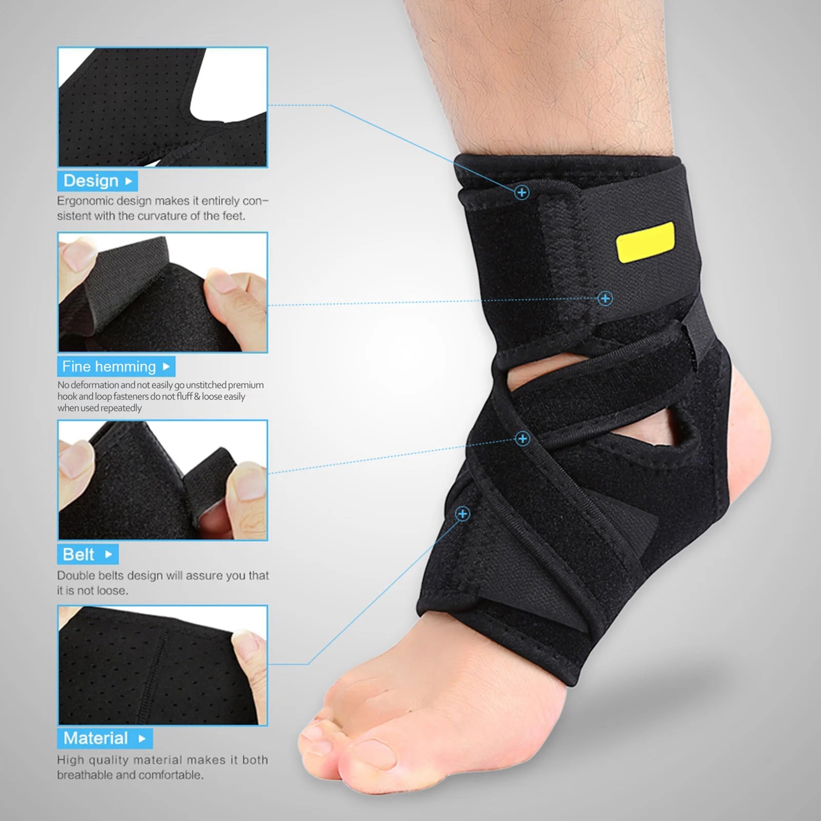 Foot Drop Ankle Brace Support Breathable Adjustable Compression Drop Foot Stabilizer Ankle Sleeve