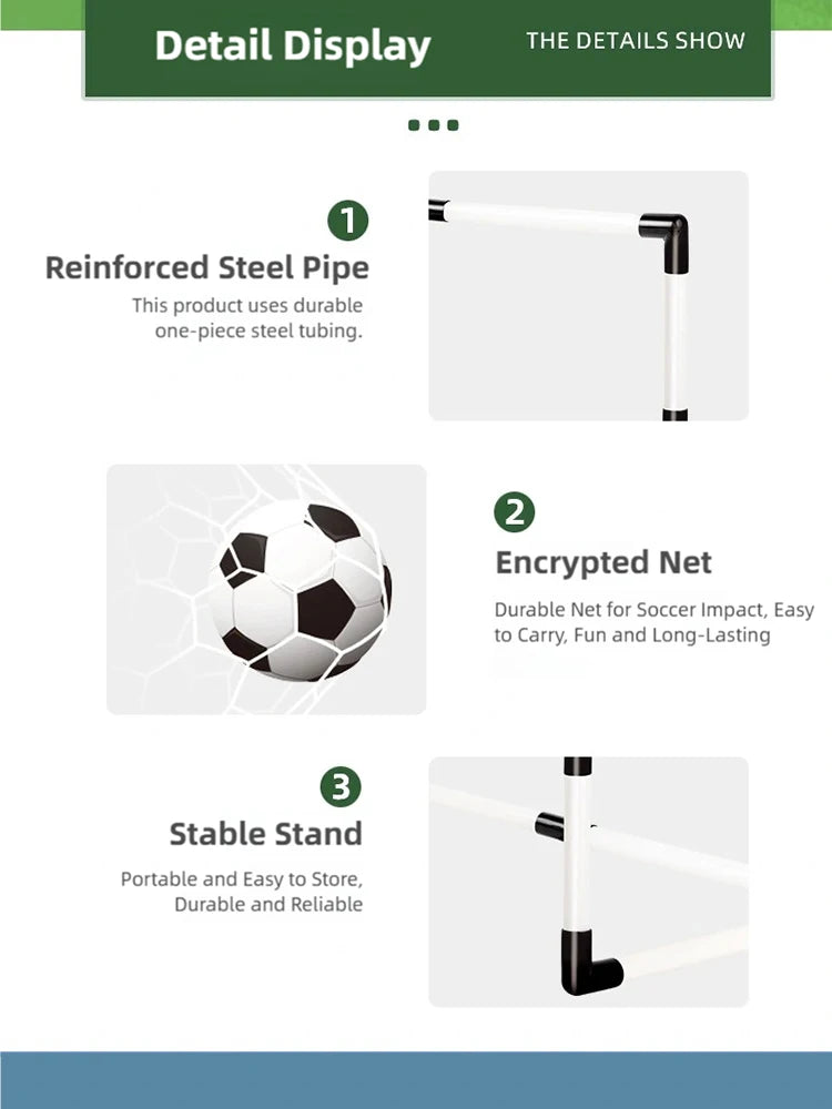 New Football Goal Sports Toy Foldable Children's Football Gate with Pump & Ball Portable Soccer Goal Outdoor Football Training