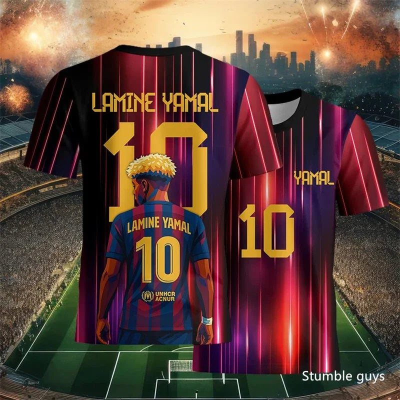 Summer Men Teen Brand Football T-Shirt Ronaldo Print Short Sleeve Jersey Tee