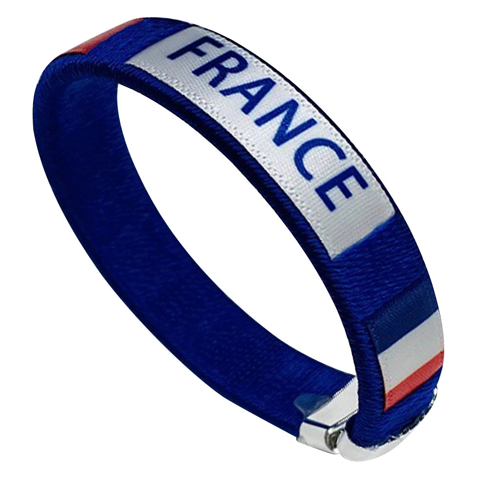 Country Flag Wristband Souvenir Diameter 65mm Sport Friendship Bracelet National Flag Style Bracelet for Football Match Cheering