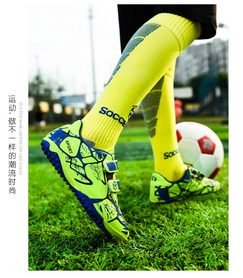 Kids Football Boots Child Soccer Shoe Anti Skid Boys Turf Cleats Hard Court Youth Training Trainers Children Futsal Sneakers