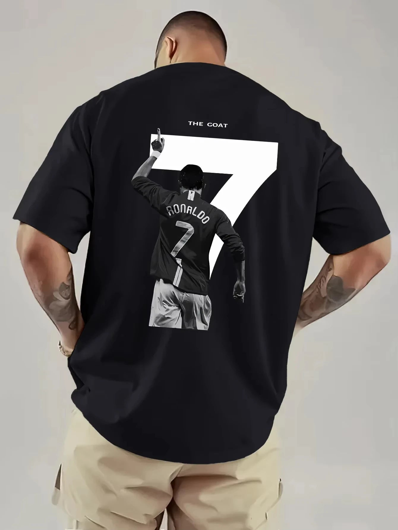 New Arrival Mens Clothes CR7 Cristiano Ronaldo Soccer Graphic Jersey Back Print Short Sleeved Round Neck Y2k Fashion Tshirt Men