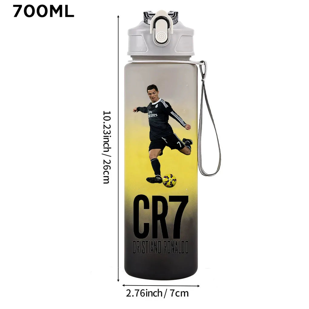 Cristiano Ronaldo Sports Water Bottle Shaker Outdoor Travel Portable Leakproof Drinkware Plastic Drink Bottle BPA Free Gym  gift