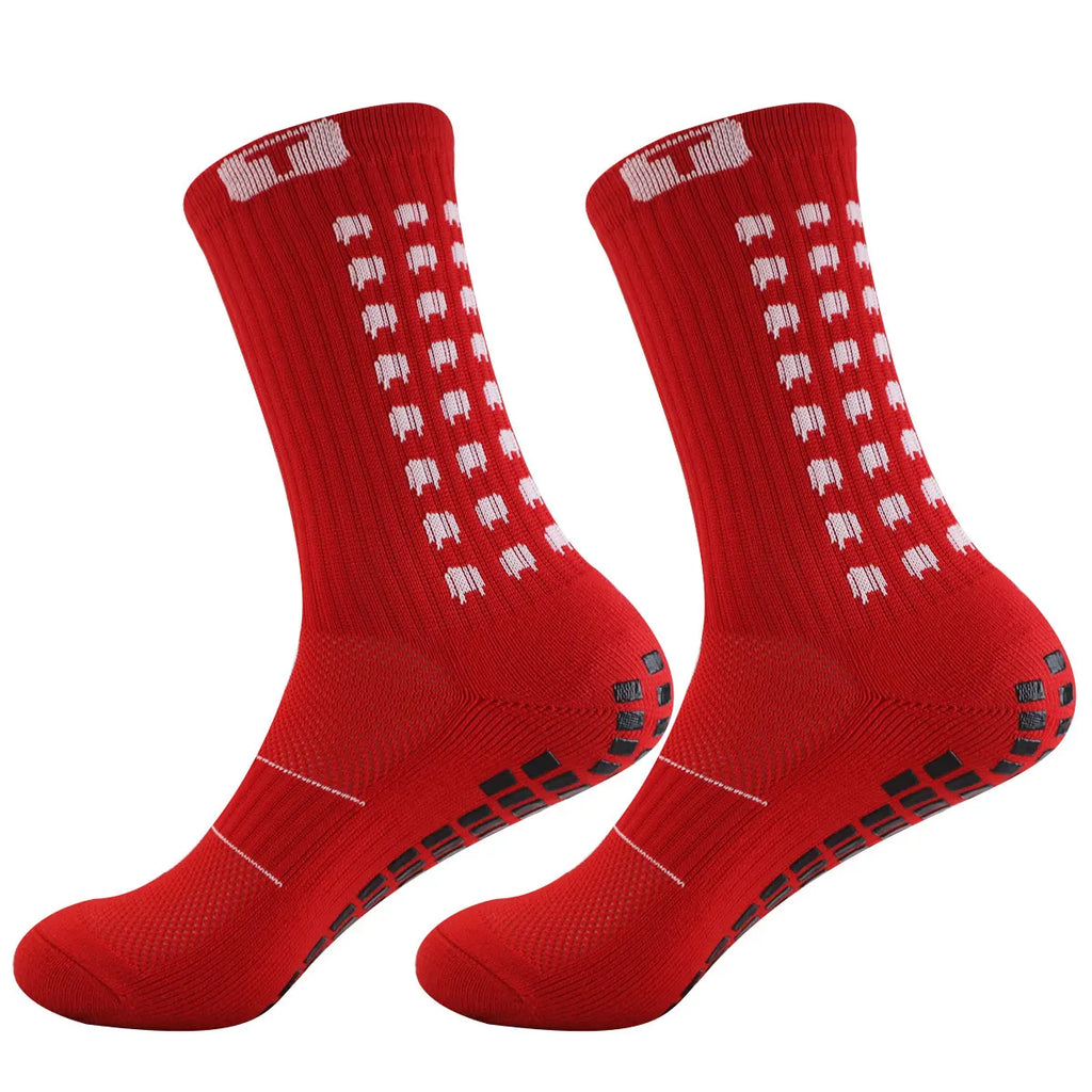 5 pairs of anti slip and shock-absorbing football socks, breathable, moisture wicking, wear-resistant, ankle protection
