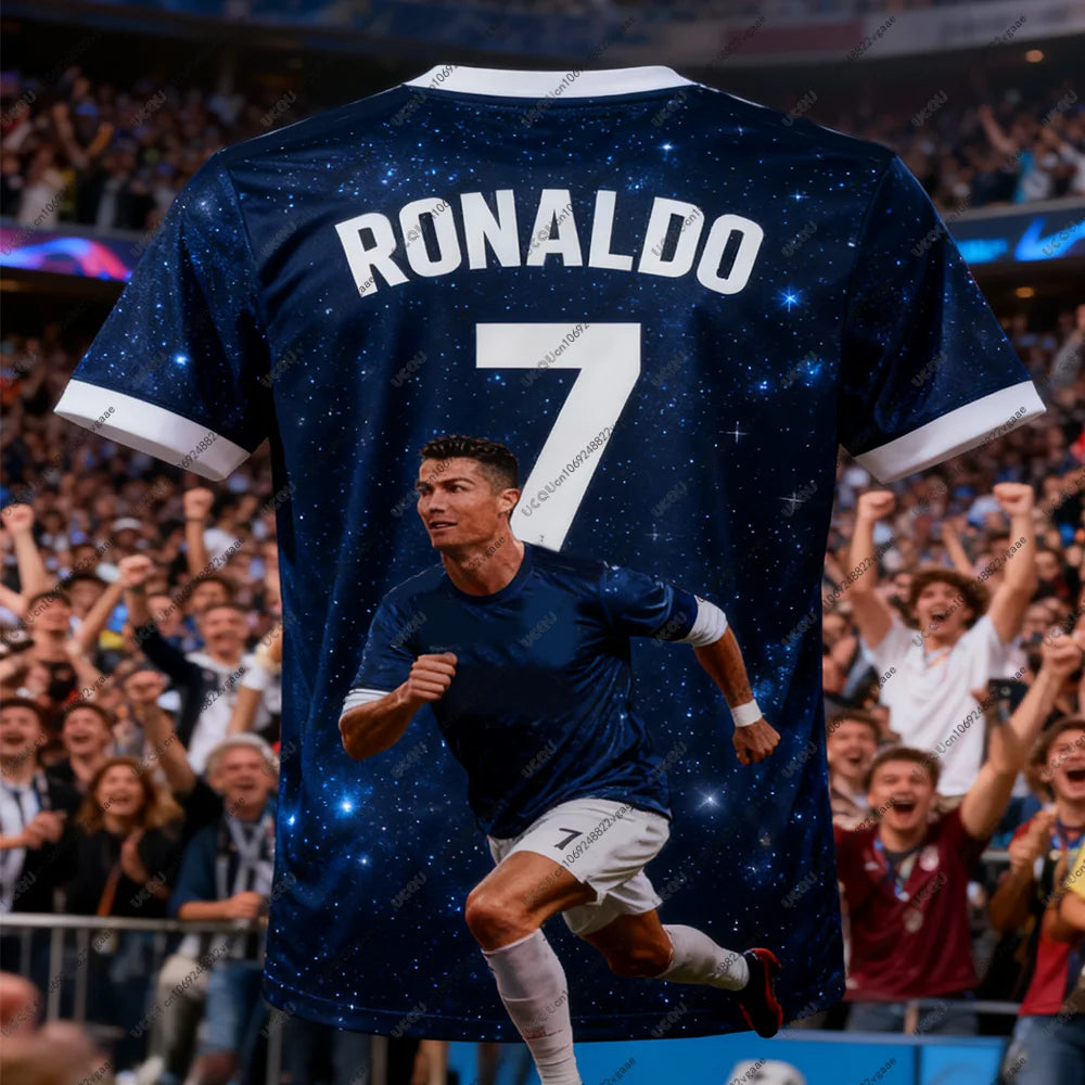 Football Jersey Breathable Street Soccer Casual T Shirt Tee Men Kid Male Top Cristiano Ronaldo 7 Quick-drying Boy Sport Gift Top