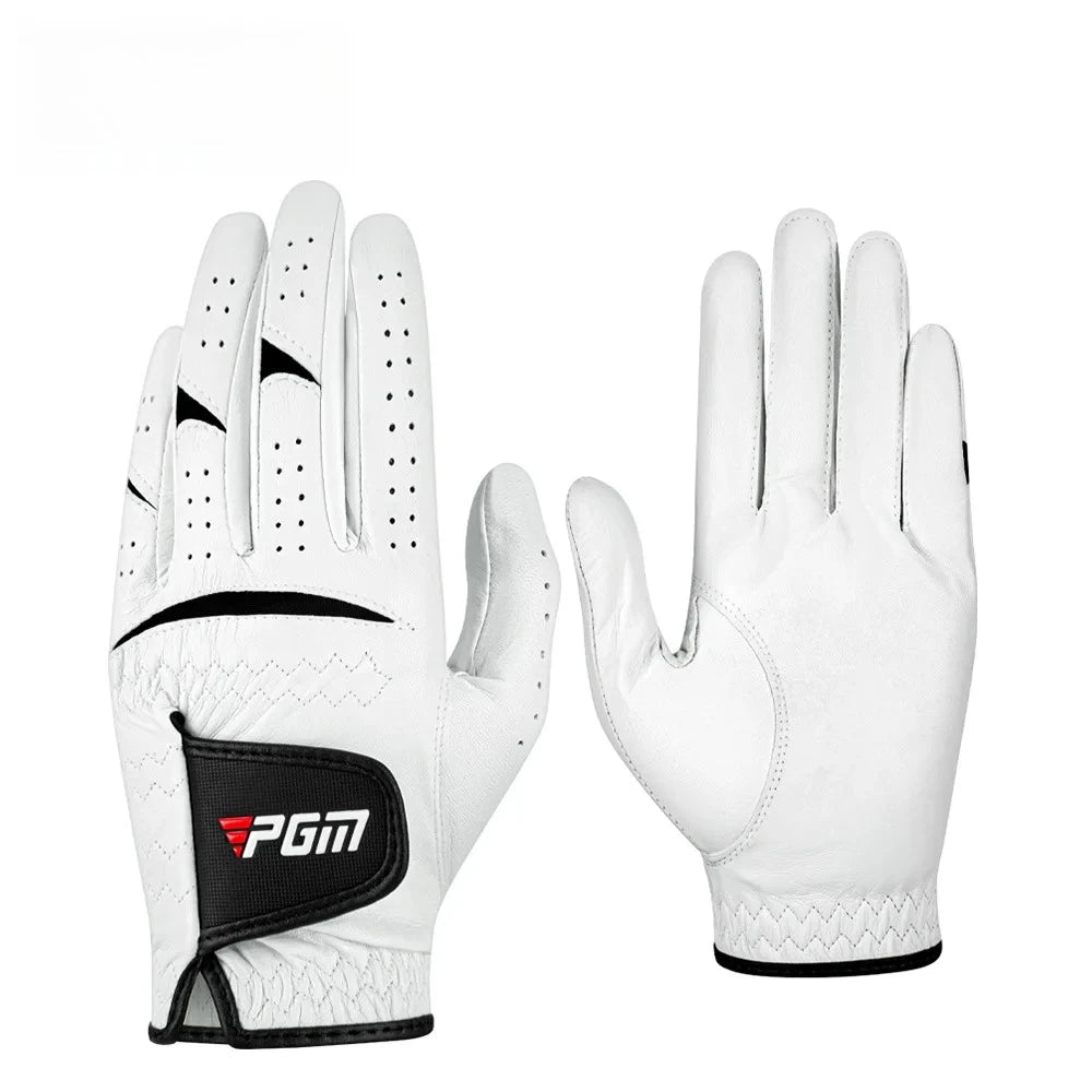 Men Golf Gloves Kid White Cape Genuine Leather Sport Hand Glove Wear Breathable Skid-proof Single Left Right Handed ST025