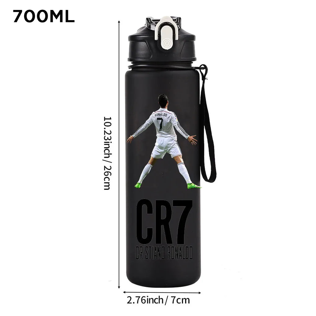 Cristiano Ronaldo Sports Water Bottle Shaker Outdoor Travel Portable Leakproof Drinkware Plastic Drink Bottle BPA Free Gym  gift