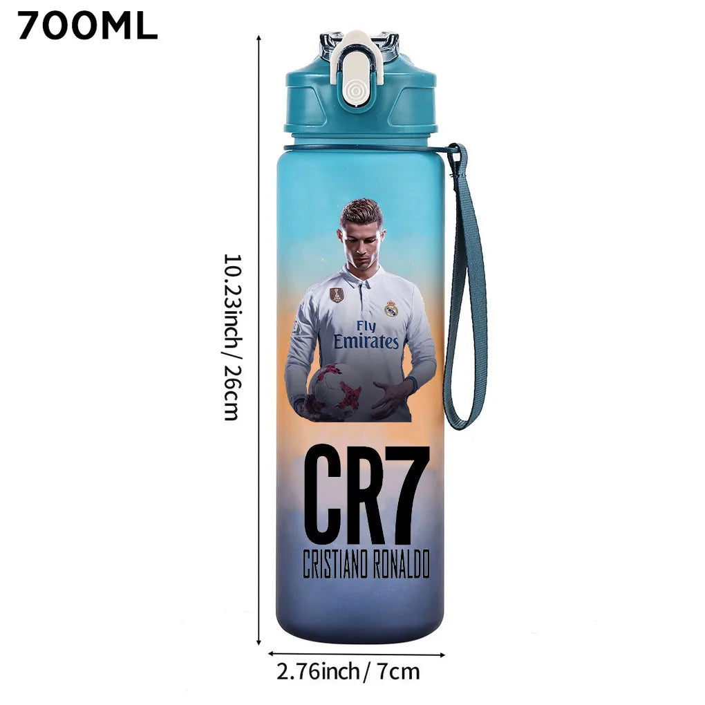 Cristiano Ronaldo Sports Water Bottle Shaker Outdoor Travel Portable Leakproof Drinkware Plastic Drink Bottle BPA Free Gym  gift