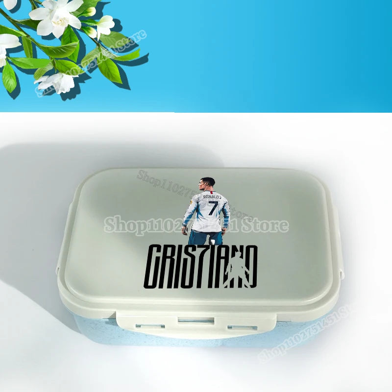 Football Stars Cristiano Ronaldo Print Lunch-box CR7 Lunch Box for Students Food-box Women Picnic Container Dinner Pail Gifts