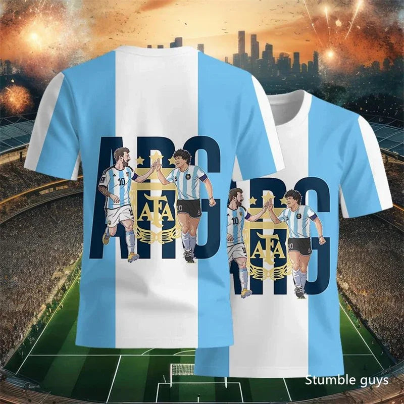 Summer Men Teen Brand Football T-Shirt Ronaldo Print Short Sleeve Jersey Tee