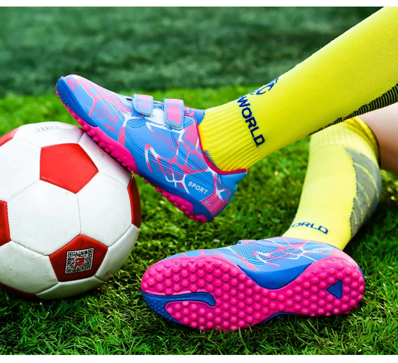 Kids Football Boots Child Soccer Shoe Anti Skid Boys Turf Cleats Hard Court Youth Training Trainers Children Futsal Sneakers