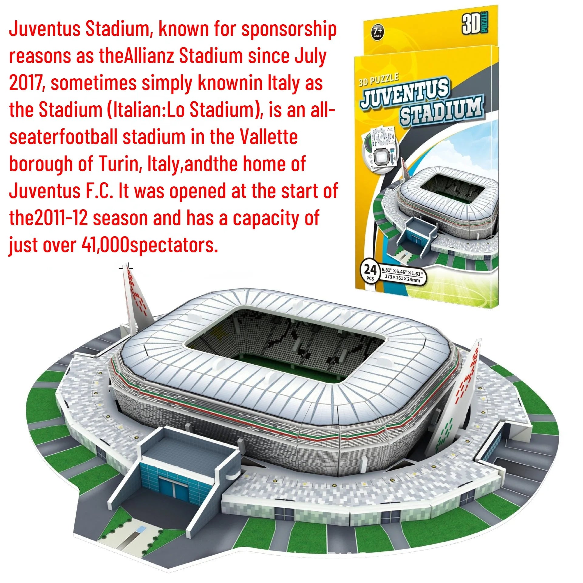3D paper stadium puzzle model for passionate  football fans to fight with your home team