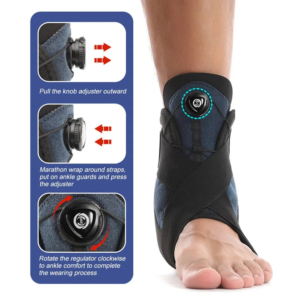 Adjustable Knob Ankle Support Brace Pressurized Support Fixed Sport Ankle Protectors Elastic Fit Breathable Ankles Stabilizers