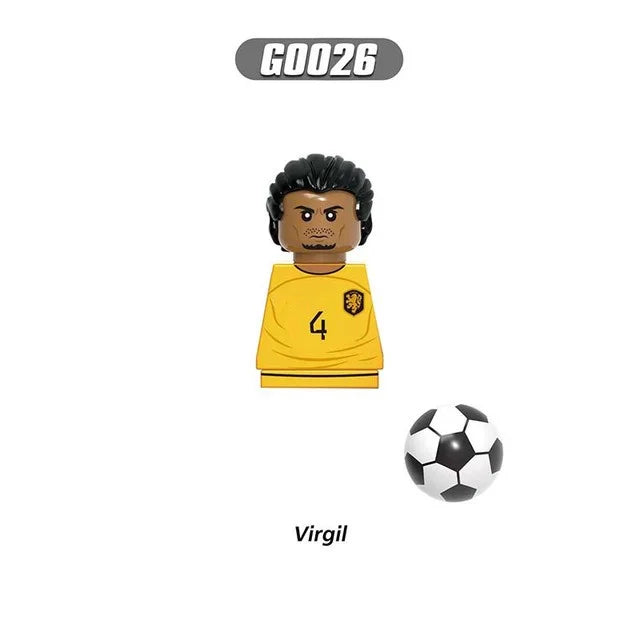 Soccer World Famous Football Players Figurine Mini Action Building Block Toy Kids Gifts