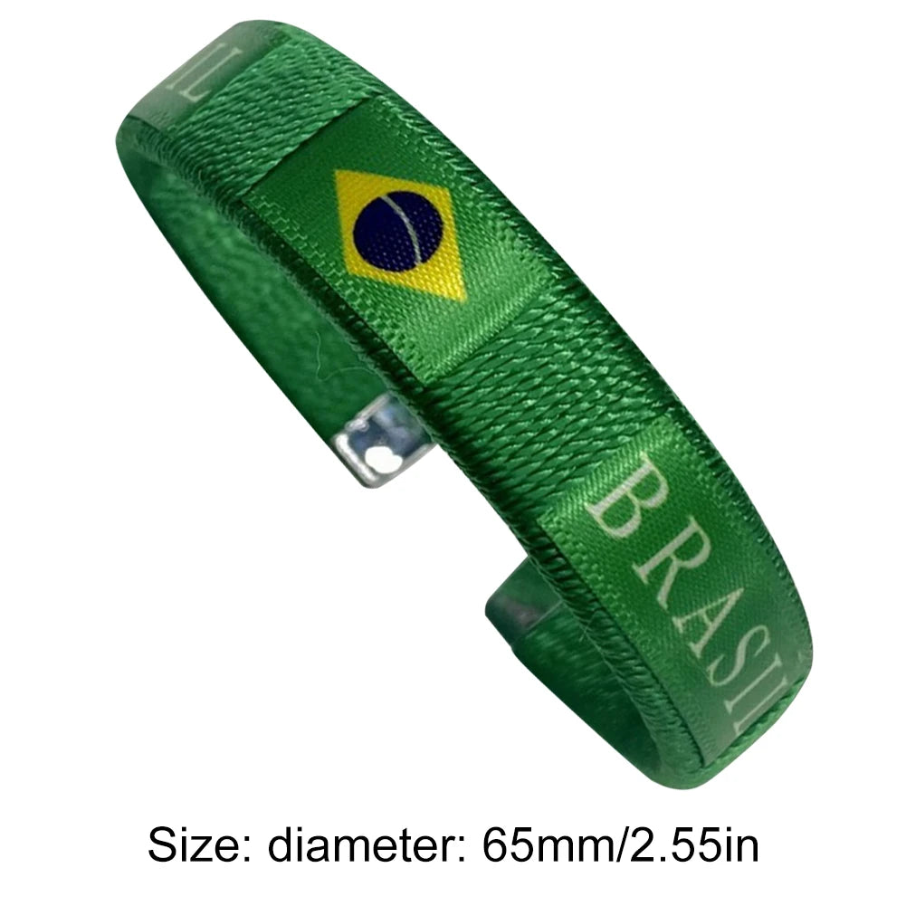 Country Flag Wristband Souvenir Diameter 65mm Sport Friendship Bracelet National Flag Style Bracelet for Football Match Cheering