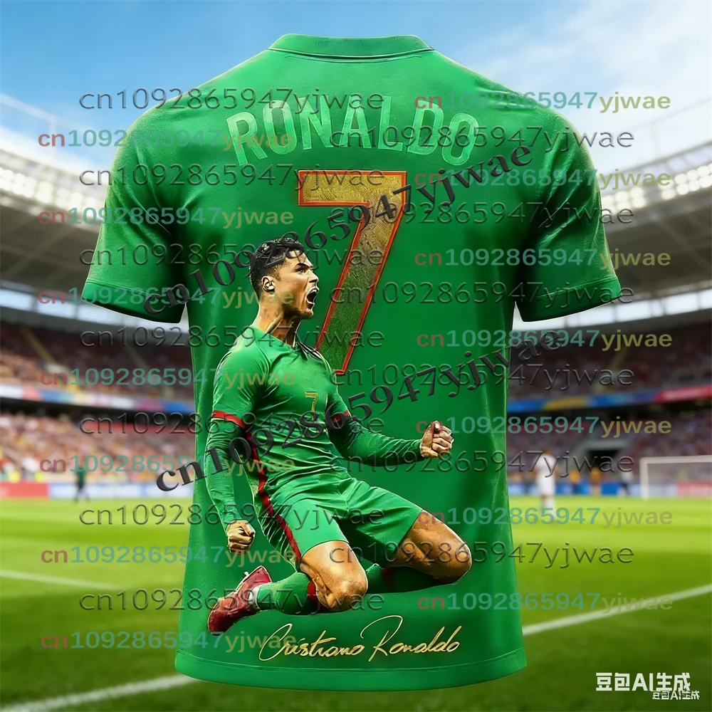 26 New Football Jersey 3D Printed NO.7 Ronaldo Boys Girls Training Women's Sports Breathable Short Sleeve Kids/Men's T-shirt Top