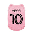Funny Messi #10 Dog Football Jersey 3D Print Pet Vest Breathable Mesh Shirt Couple Outfit for Small Dogs and Cats