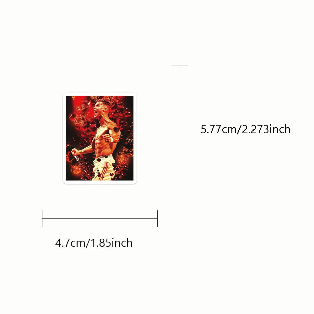 50PCS Football Star Cristiano Ronaldo Stickers  Decals For Phone Laptop Suitcase Notebook Skateboard Waterproof Sticker