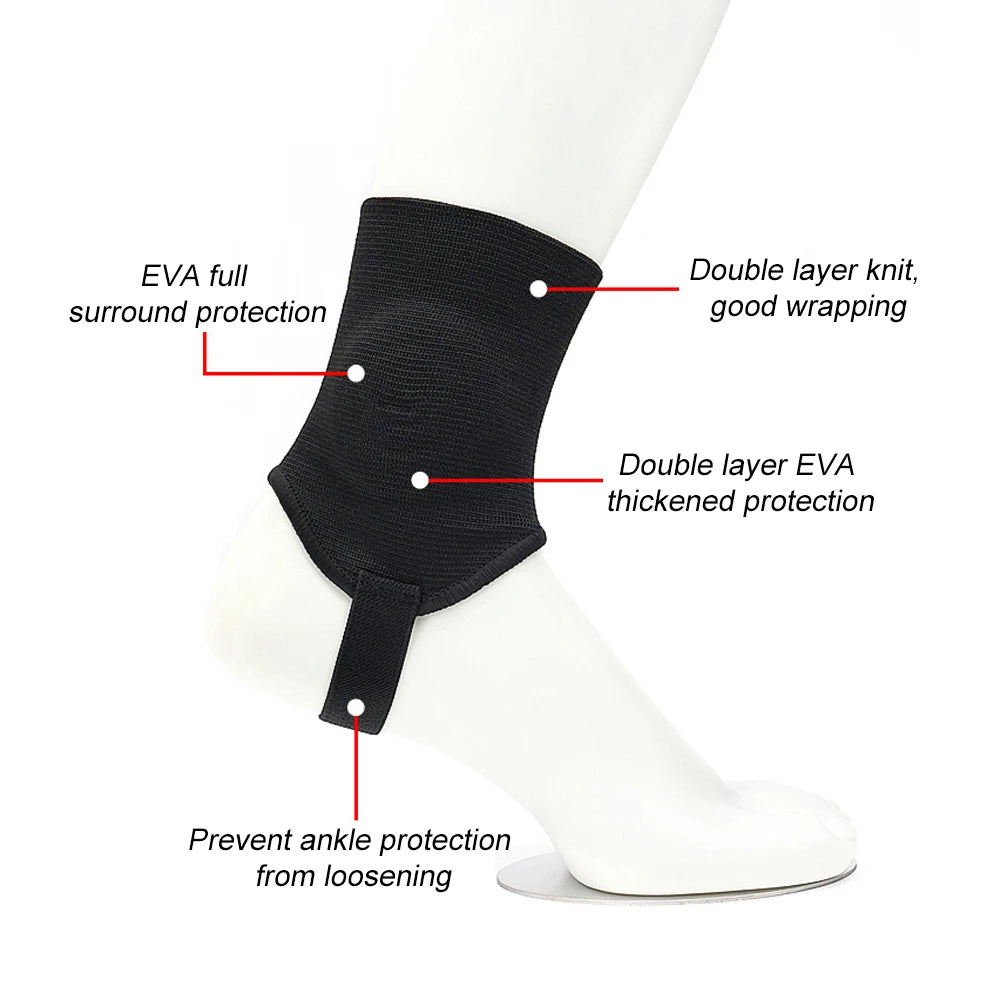 1 Pair Ankle Guard Protectors Leg Support Foot Pads for Soccer Football Volleyballs Double Side Ankle Protections Pad Men Women