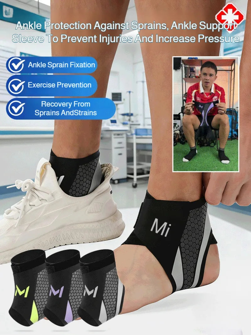 Ankle Brace for Men &amp; Women Football Running Anti-Sprain Compression Support Sports Ankle Guard Protector Warm
