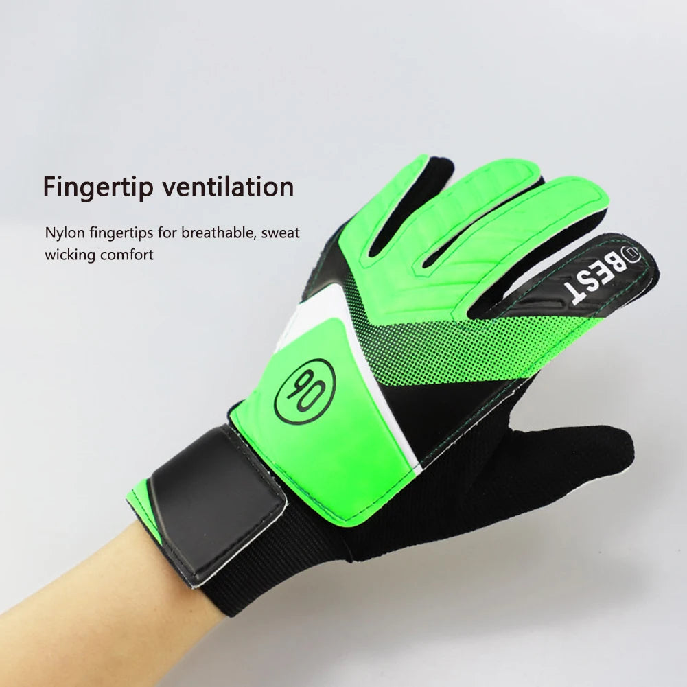 Children's Goalkeeper Gloves Anti-Collision Latex PU Goalkeeper Hand Protection Football Gloves Soccer Accessories for Kids
